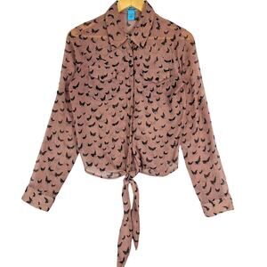 Womens Top Medium Butterfly Fairy Grunge Boho Chic Feminine Gauzy Whimsical‎